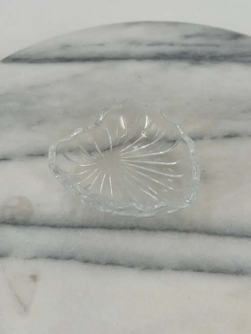 Vintage Crystal glass trinket dish